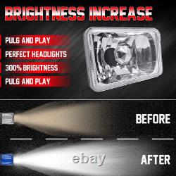 4x6 Halogen Semi Sealed H4 Headlight Headlamp Bulbs Diamond Crystal Clear Set