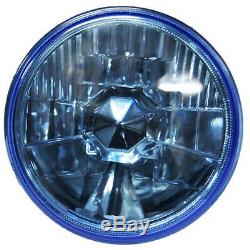 5-3/4 Halogen Diamond Crystal Clear Blue Headlight Headlamp 60/55W H4 Bulbs Set