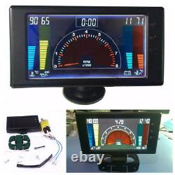 5 6 IN 1 Car LED Tachometer, Volts, Clock, RPM, Water Temp, Oil Temp, Oil Press Gauge