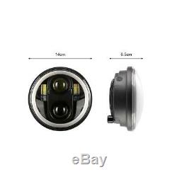 5.75 Black LED Headlights Hi/Lo Beam Halo Angle Eyes For Jeep