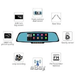 6.86HD 1080P Car GPS Dual Lens Morrior DVR Rear Camera Android WiFi FM G-sensor