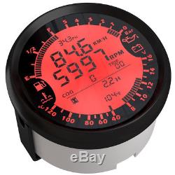 6in1 Multi-Function 85mm GPS Speedometer Tachometer Water Temp Fuel Level Gauge