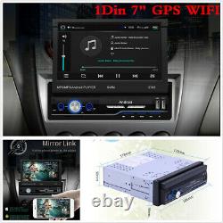 7 1Din Android 8.1 Car Stereo Radio Retractable Screen GPS Navi WiFi Player