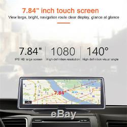 7.84''HD 4G Car Dash Dual Lens DVR Camera ADAS WiFi Bluetooth GPS Video Recorder