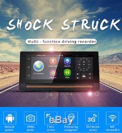 7 HD 1080P Dual Lens Car DVR +GPS Navi Bluetooth Dash Video Recorder Android 3G