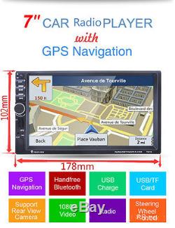 7 HD 2 Din Car In-Dash Bluetooth Stereo MP3 MP5 Player FM Radio GPS Navigation