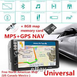 7 HD 2 Din Touch Screen Car GPS Navigation Bluetooth FM Radio Stereo MP5 Player
