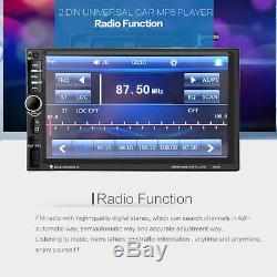 7 Touch Screen 2DIN Bluetooth Car In-Dash Stereo FM Radio MP5 Player+ HD Camera