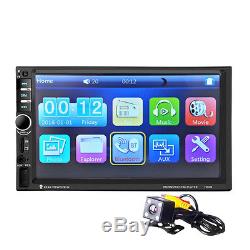 7 Touch Screen 2DIN Bluetooth Car In-Dash Stereo FM Radio MP5 Player+ HD Camera