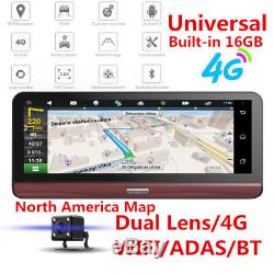 8'' 4G Bluetooth Car SUV DVR GPS Navigation Android Dash Cam ADAS Video Recorder