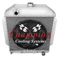 AR Champion 4 Row Radiator Chevy Configuration, 16 Fan for 1949 1953 Ford Cars