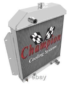 AR Champion 4 Row Radiator Chevy Configuration, 16 Fan for 1949 1953 Ford Cars