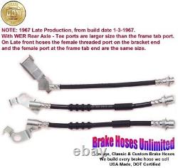 BRAKE HOSE SET Ford Country Squire 1967 Late, With WER Rear axle, Front Disc
