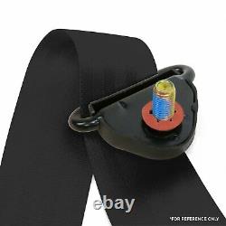 Bench Seat 3pt Black Retractable Seat Belts With Middle 2pt Lap Belt Kit