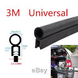 Black 3M Rubber O U Channel Edge Trim Seal Trunk Strip For Car Door Window Frame