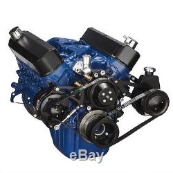 Black Ford 289-302 Serpentine Conversion Kit Alternator & Power Steering