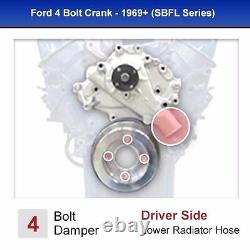 Black Ford 289-302 Serpentine Pulley Kit Air Conditioning AC A/C SBF 289 302 PS