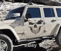 Black Skull Skeleton Car Hood Decal Rear Door Sticker For Truck Window Tailgate