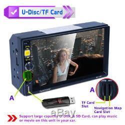 Bluetooth 7 2 Din In-dash Car Stereo GPS Navigation AUX MP3 Audio Radio Player