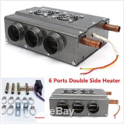 Car 12V 6 Port Double Side Iron Compact Heater Heat Fan Defroster withSpeed Switch