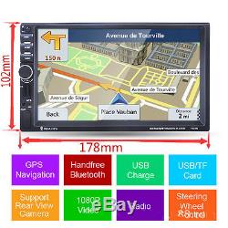 Car 7 2 Din In-Dash GPS Navigation Bluetooth Touch Screen Stereo MP3 Player USB