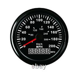 Car Truck Round 3-3/8 GPS Speedometer Black Background/Bezel Red LED Backlight