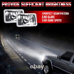 Clear 4x6 Square Projector Headlights + H4 Bulbs