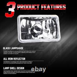 Clear 4x6 Square Projector Headlights + H4 Bulbs