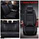 Deluxe Car Seat Cover Cushion 5-seats Front + Rear Pu Leather With Pillows Size M