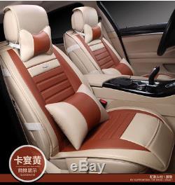 Deluxe PU Leather Car SUV Seat Cover Cushion For 5-Seat Car Interior Accessories