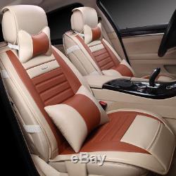 Deluxe PU Leather Car SUV Seat Cover Cushion For 5-Seat Car Interior Accessories