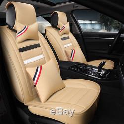 Deluxe PU Leather Car Seat Cover Protector Set Breathable Interior Accessories