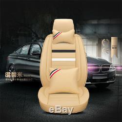 Deluxe PU Leather Seat Cover Full Set Cushion 5-Sit For Car Interior Accessories