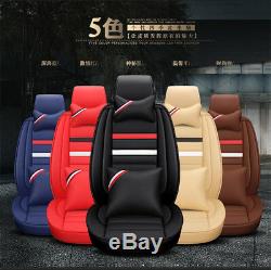 Deluxe PU Leather Seat Cover Full Set Cushion 5-Sit For Car Interior Accessories