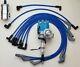 Ford 289 302 Blue Small Cap Hei Distributor + 8.5mm Spark Plug Wires+chrome Coil