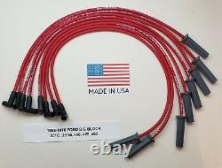 FORD 351C 351M 400 429 460 RED HEI DISTRIBUTOR + 8.5mm SPARK PLUG WIRES USA