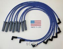 FORD 351C 429 460 SMALL CAP HEI DISTRIBUTOR + COIL + BLUE 8.5mm SPARK PLUG WIRES