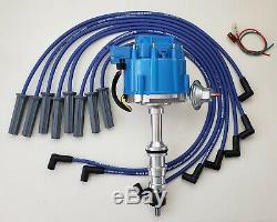FORD FE 352 390 427 428 BLUE HEI DISTRIBUTOR + 8.5mm SPIRAL SPARK PLUG WIRES USA