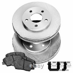 For 1974 Ford Country Squire, Custom 500 Front Blank Brake Rotors+Ceramic Pads