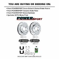 For 1974 Ford Country Squire Front PSport Drill Slot Brake Rotors+Ceramic Pads
