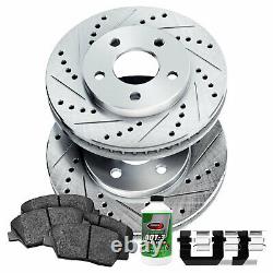 For Ford Country Squire, Custom 500 Front Drill Slot Brake Rotors+Ceramic Pads