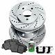 For Ford Country Squire, Custom 500 Front Drill Slot Brake Rotors+ceramic Pads