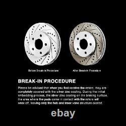 For Ford Country Squire, Custom 500 Front Drill Slot Brake Rotors+Ceramic Pads