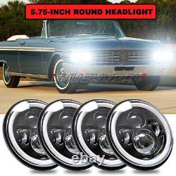 For Ford Galaxie 500 1962-1974 4pcs 5.75 5-3/4inch Round Headlights Upgrade