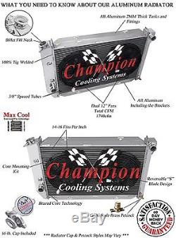 Ford Country Sedan / Squire Aluminum 4 Row Champion Radiator & 2-12 Fans, MC381