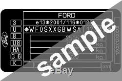 Ford Data Sticker Pillar VIN Tag Dash ID Door Jamb Decal Certification Label