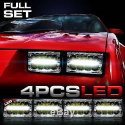 GENSSI Conversion 4x6 LED Headlights Headlamps for Chevy Camaro 1982-1992 (4pcs)