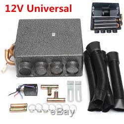 Grey 12V Car Compact Heater 12Pcs Pure Copper TubeSpeed Switch with Brackets Kit
