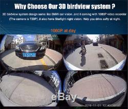 HD 3D 360 Surround View System Bird View Panorama System 4-CH Camera Car SUV DVR