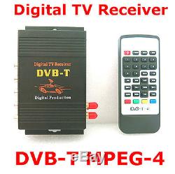 HD DVB-T MPEG4 TV Receiver Box Tuner 4Way Dual Antenna Car Mobile Digital TV Box